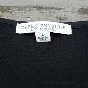 Green Envelope Tops - Green envelope| flutter sleeve black top Green Envelope Tops - Green envelope| flutter sleeve black top
